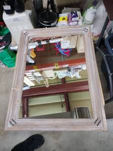 lot 25140 image: Wooden Frame Decorative Mirror