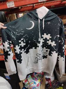 lot 25177 image: Astronaut Night Sky Puzzle Print Hoodie - 2XL