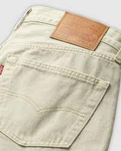 lot 25108 image: Levi Strauss Cream Denim Jeans - 501 - 36x32