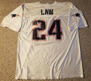 lot 25154 image: Patriots Super Bowl XXXVIII Jersey - Law