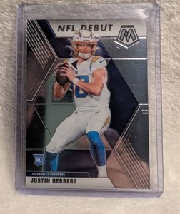 lot 1500 image: 2020 Mosaic Justin Herbert NFL Debut Rookie Card