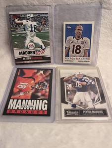 lot 1600 image: NFL Quarterback Peyton Manning Card Lot - 4 ct