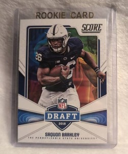 lot 1702 image: 2018 Score Saquon Barkley NFL Draft Rookie Card