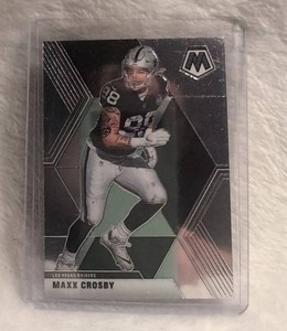 lot 1704 image: 2020 Panini Mosaic Maxx Crosby Las Vegas Raiders Card #108