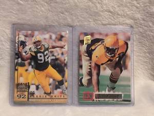 lot 1802 image: Reggie White Green Bay Packers Leaf Trading Card Set - 2 ct