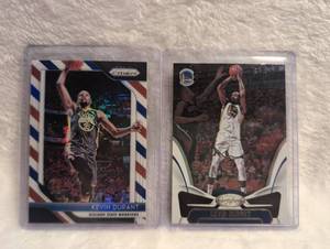 lot 1912 image: 2018-19 Panini Prizm Kevin Durant Warriors Card Set - 2 ct