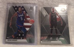 lot 1913 image: 2019-20 Panini Mosaic Kevin Durant Basketball Card Set - 2 ct