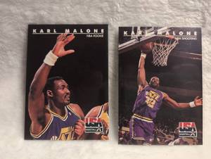 lot 1924 image: 1992 Skybox Karl Malone NBA Trading Cards Set - 2 ct