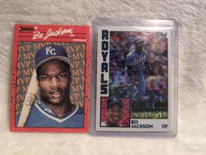 lot 2003 image: 1990 Donruss and 2019 Topps Bo Jackson Kansas City Royals Baseball Card Lot - 2 ct