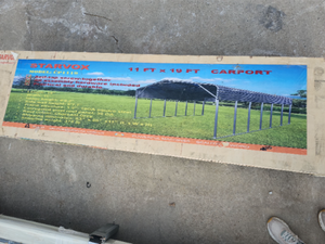 lot 16011 image: Starvox 11x19 ft Metal Carport Kit - Model CP1119