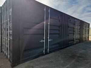 lot 500 image: One Way Use 40ft High Cube Black Shipping Container - LYPU021326