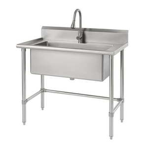 lot 26702 image: TRINITY EcoStorage 32x16 Inch Stainless Steel Utility Sink wPull-Out Faucet