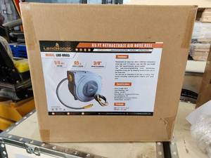 lot 2860 image: Unused  Landhonor 65ft Retractable Air Hose Reel  LHR-HR65