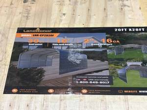 lot 2906 image: Unused Lanhonor  20 x 20 ft all-steel carport   LHR-CP2020F