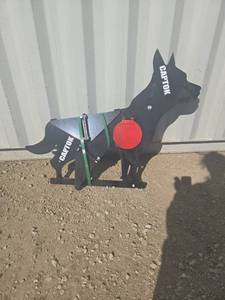 lot 10501 image: Steel Dog Silhouette Target with Red Paddle