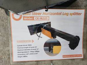 lot 10575 image: Unused Captok Skid Steer Horizontal Log Splitter  CK-HLS25