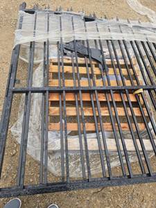 lot 10617 image: Unused 14 Ft Bi-Parting Wrought Iron Gate