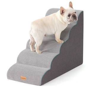 lot 6403 image: Gardner Pet Dog Stairs for Small Dogs 22.8 H, Curved 5-Step Pet Stairs, Dog Steps for High Bed, Couch (24-30 in) with Durable Non-Slip Waterproof Fabric Cover and CertiPUR-US Certified Foam