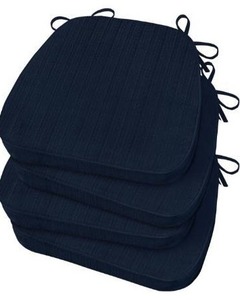 lot 6407 image: Basic Beyond Chair Cushions for Dining Chairs 8 Pack, D-Shaped Kitchen Chair Cushions with Ties Set of 4, 2.5 Thick Seat Cushions for Dining RoomKitchen Chairs, 17 x 16, Navy