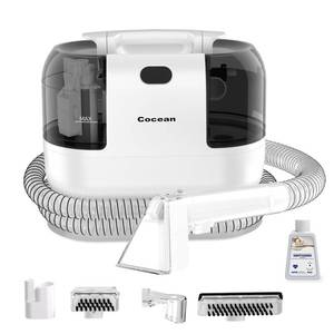 lot 6420 image: COCEAN Portable Upholstery and Carpet & Area Rug Shampooer Cleaner, Car Interiors Machine Powerful Suction Spot and 260ML Deep Stain Cleaning Shampooer for Pets, 4 Cleaning Tools (White)