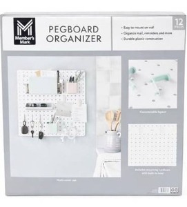 lot 6425 image: Members Mark Wall Mount Pegboard Organizer, Multicolor, 12-Piece Set