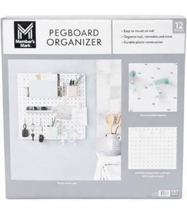 lot 6426 image: Members Mark Wall Mount Pegboard Organizer, Multicolor, 12-Piece Set