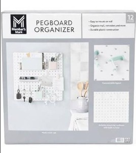 lot 6427 image: Members Mark Wall Mount Pegboard Organizer, Multicolor, 12-Piece Set
