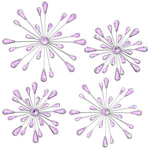 lot 6441 image: Hicarer 4 Pcs Starburst Wall Decor Bling Wall Art Crystal Teardrop 3D Hanging Rhinestone Radial Metal Artwork Modern Accent Sculptures Decorations for Living Room Home Office Bedroom