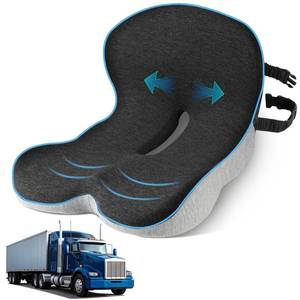 lot 6451 image: leqsdijk Seat Cushion for Truck Driver, Memory Foam Truck Seat Cushion with L-Shaped Ergonomic Design, Lumbar Support Pillow & Tailbone Pain Relief for Long Driving, Semi Truck Accessories