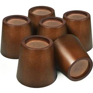 lot 6461 image: Sopicoz Wooden Bed Risers 3 Inch Round Furniture Risers Set of 6, Heavy Duty Wood Bed Lifts Risers for Bed Frame, Table, Sofa, Couch, Desk, Dresser