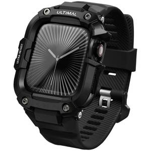 lot 6469 image: ULTIMAL Rugged Band with Case for Apple Watch 46mm, Military-Grade Shockproof Protective Strap for Men, All-in-One Outdoor Sport Watch Band Compatible with iWatch Series 1110 (Black)