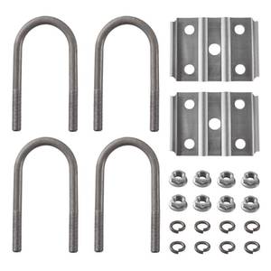 lot 6471 image: LONFFERY U Bolts Kit Fit for 2-38 3500lb Round Axle, 5-12 Long U-Bolts, U-Bolt Plates for 1-34 or 2, 12-20 Hex Nuts