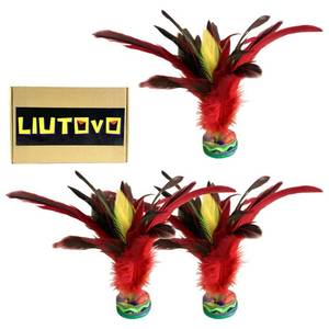 lot 6481 image: LIUTOVO Kick Shuttlecocks Colorful Feathers Chinese Jianzi Foot Sports Indoors & Outdoors Sports