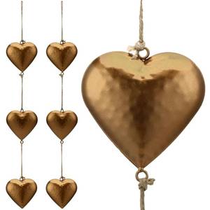 lot 6493 image: Quelay 2 Pieces Vintage Metal Heart Wall Decor 27 Inch 3D Sign Hanging Love Symbol Farmhouse Rustic Metal Art Heart for Home Country Indoor Outdoor Decorations Valentines Day Gifts