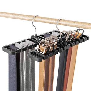 lot 6522 image: DIOMMELL 2 PCS Belts Rack, Storage Organizer, Hanger, Holder - Closet tie Racks Hangers Sturdy for Men Women, Black