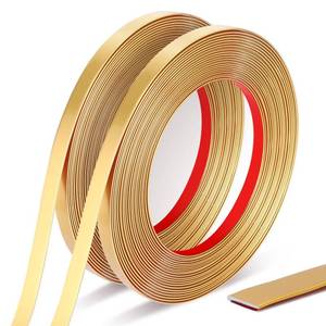 lot 6533 image: Gold Trim Peel and Stick 0.4 W x 394L Total Gold Tape, 2 Rolls Self-Adhesive Molding Trim Tape for Mirror Frame Border Walls Cabinet Tile Decorative