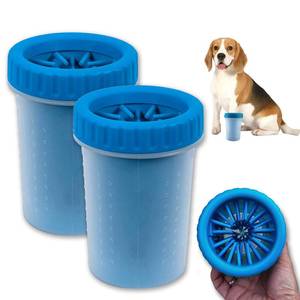 lot 6538 image: CAREFUNY 2 Pack Portable Dog Paw Cleaner, Washer, Buddy Muddy Pet Foot Cleaner for Medium Breed Dogs and Cats, Blue