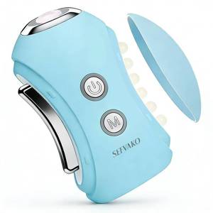 lot 6540 image: Face Massager Tool with Red Light Therapy for Face, Jade�Rose Quartz Microcurrent Facial Device with Vibration�7-Color LED Warm Heat, Gua Sha Facial Tools for Lifting, De-Puffing, Lymphatic Drainage