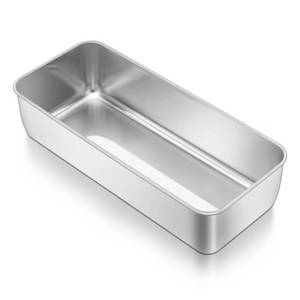 lot 6547 image: TeamFar Loaf Pan, 12 x 5 Inch Stainless Steel Loaf Pans for Baking Bread, Large Bread Loaf Baking Pan for Homemade Bread, Meatloaf, Cake, Brownies, Non-Toxic, Heavy-duty, Oven & Dishwasher Safe
