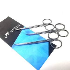 lot 6548 image: HTI BRAND Iris Micro Dissection Lab Sharp Scissors, Curved, 4.5 (11.43cm) Fine Point , Stainless Steel (Pack of 3)