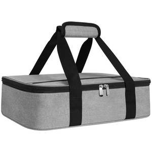 lot 6561 image: esouler Insulated Casserole Carrier Bag Hot & Cold Food Carrier Bag Lasagna Holder Lunch Bag for Picnics, Parties, Travel, Fits 9 x 13 Inches Casserole Dish-Grey