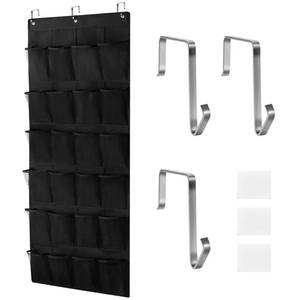 lot 6593 image: HARBULE 24 Large Pockets Upgraded Over the Door Shoe Organizer, Enhanced Hanging Solution Holder Closets, Shoe Cabinets for Everyone