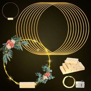 lot 6614 image: Centerpiece Table Decorations 10Pcs 12 Inch,Metal Floral Hoop Wedding centerpieces for Tables with Lights.Wreath Gold Hoop Rings for Home Decorations Wedding Table Decorations and Party Table Decor.