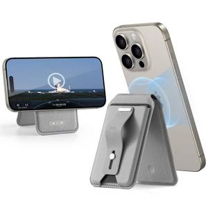 lot 6624 image: ESR for Magsafe Wallet, Geo iPhone Wallet Tracker with Full Find My Functionality, Adjustable Stand, for iPhone 171615141312 Series, Grey
