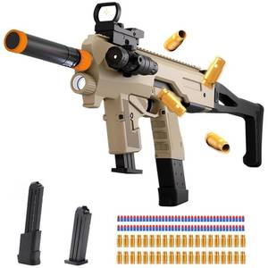 lot 6644 image: Bugrtey Two Modes Toy Gun Shell Ejecting Rifle with 80 Soft Bullets 40 Shells 2 Clips Soft Bullet Toy Guns Outdoor Shooting Games Christmas Halloween Birthday Gifts