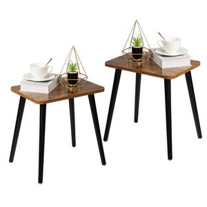 lot 6649 image: FORAOFUR End Table Set of 2, Modern Wooden Side Table for Living Room, Bedroom, Boho for Small Spaces, Easy Assembly