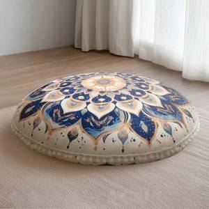 lot 6652 image: DAWNYIELD Meditation Cushion 32 Inch Round, Extra Thick Memory Foam Floor Pillow with Removable Washable Cover, Bohemian Mandala Yoga Cushion for Adults - Ideal Gift & Holiday Decor, Blue