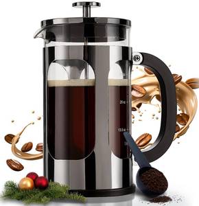 lot 6653 image: BAYKA French Press Coffee Maker, Easy to use,Large 304 Stainless Steel Coffee Press, Cold Brew Heat Resistant Thickened Borosilicate Coffee Pot for Camping Travel Gifts, 34 Ounce, Dark Pewter