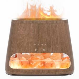 lot 6667 image: SALKING 2-in-1 Himalayan Salt Lamp Diffuser, Cool Mist Humidifier, Aromatherapy & Himalayan Salt Therapy, 100% Pure Himalayan Salt, Ultrasonic Essential Oil Diffuser with Ambient Glow, 150ml (Dark)