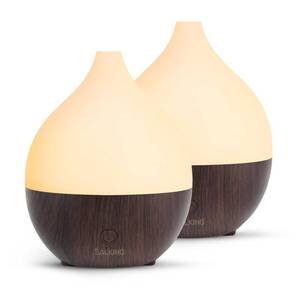 lot 6668 image: SALKING Essential Oil Diffuser (Set of 2 Dark), 100ml Small Ultrasonic Aromatherapy Diffuser for Essential Oils, Auto Shut-Off, Cool Mist Humidifier with Warm White Light, for Office Home
